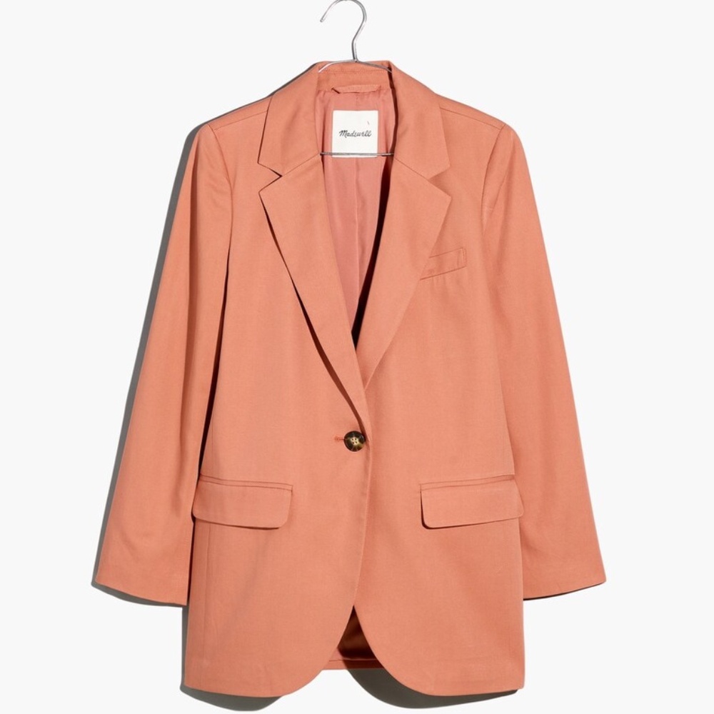 Madewell Plus Larsen Blazer | Drapeweave | 1X | Dried Rose | Oversized Fit